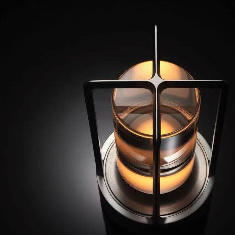 Nordic Vintage Aluminum Acrylic USB Rechargeable Night Light Table Lamp, Modern Minimalist LED Bedside Lamp, Soft Warm Light for Bedroom, Living Room, Home Decor, Adjustable Brightness, Portable Nightstand Light, Stylish Decorative Lighting Solution