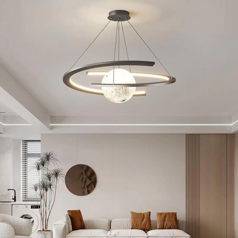 Nordic Minimalist Kids Wrought Iron Planet LED Chandelier, Modern Children’s Light Fixture, Space Planet Decor, Bedroom Ceiling Lamp, Adjustable Height Pendant, Creative Lighting for Nursery, Playroom, Kids’ Room, Energy-Efficient LED, Unique Planetary De