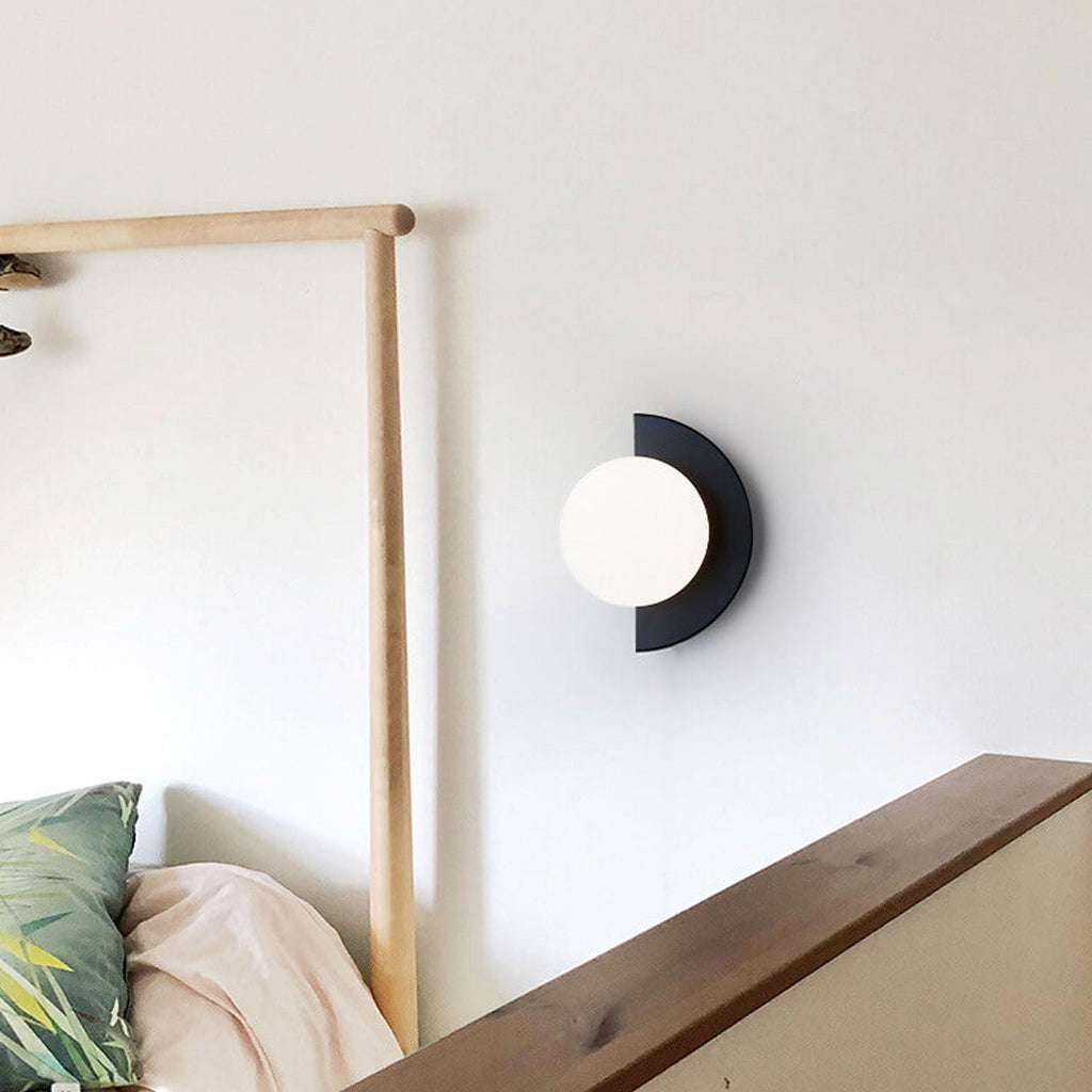 Modern Minimalist Glass Spherical Colorful Semicircle Wall Sconce Lamp