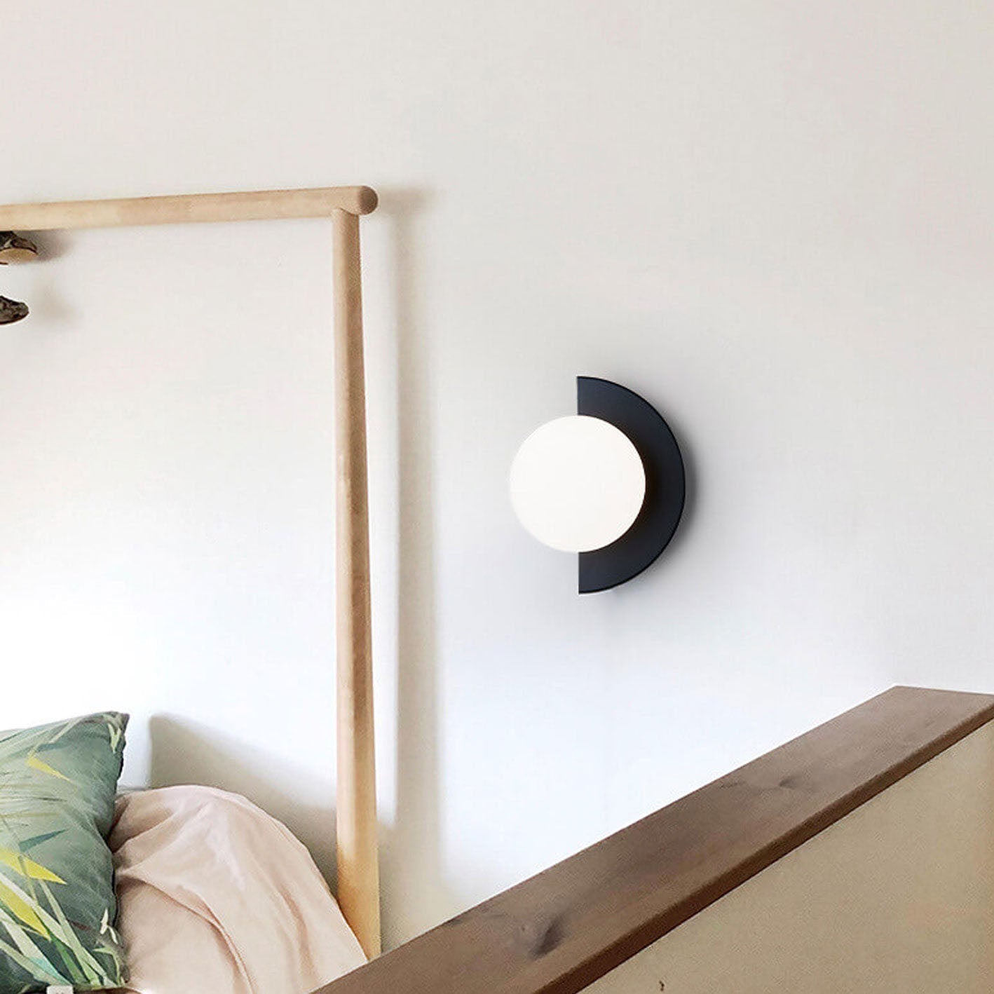 Modern Minimalist Glass Spherical Colorful Semicircle Wall Sconce Lamp