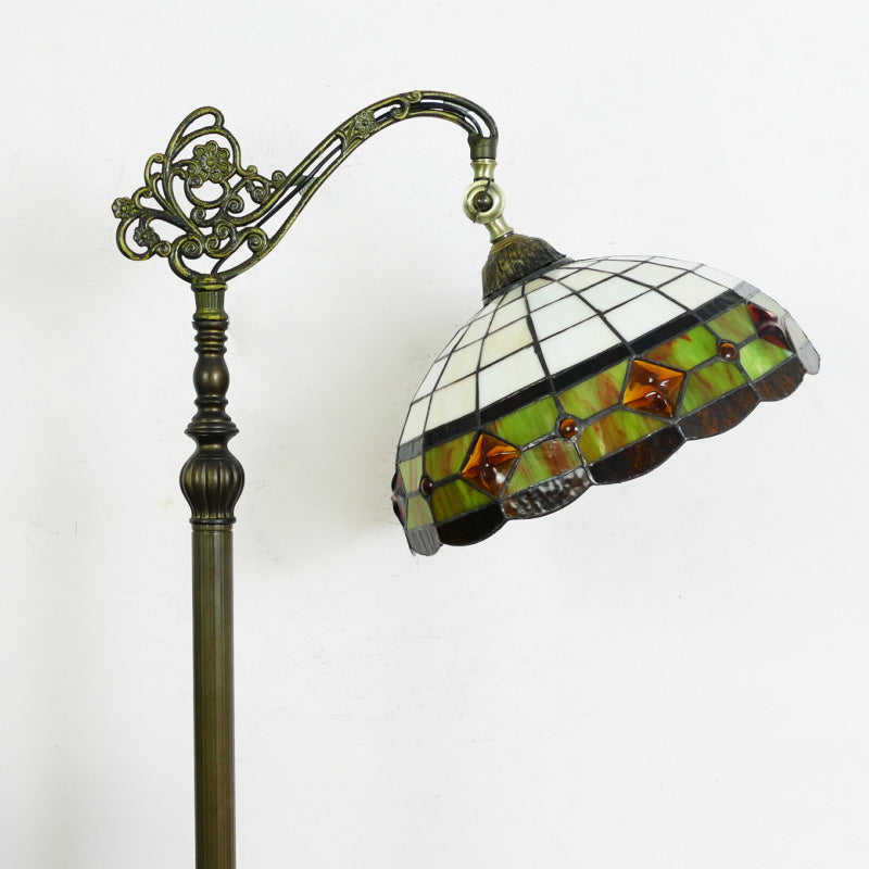 Tiffany Stained Glass Petal Shade Floor Lamp for Home Office  

Illuminate your home office with this stunning Tiffany stained glass petal shade floor lamp. Featuring exquisite craftsmanship and a classic design, this 1-light standing lamp combines beauty