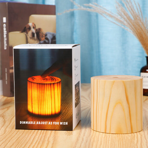 Creative Wood LED Touch Night Light Lamp - Modern Design & Adjustable Brightness