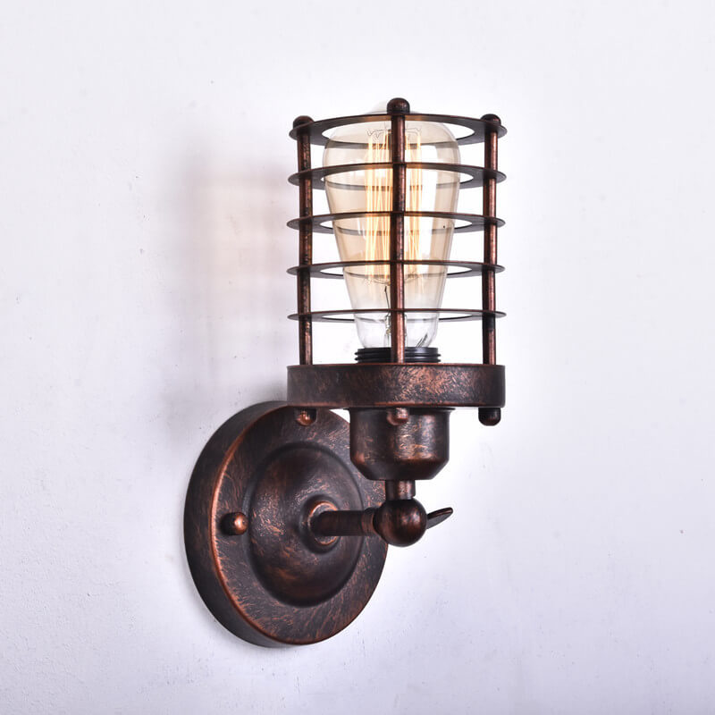 Northern Retro Industrial Wrought Iron Wall Sconce Lamp - 1-Light Fixture for Rustic Home Decor