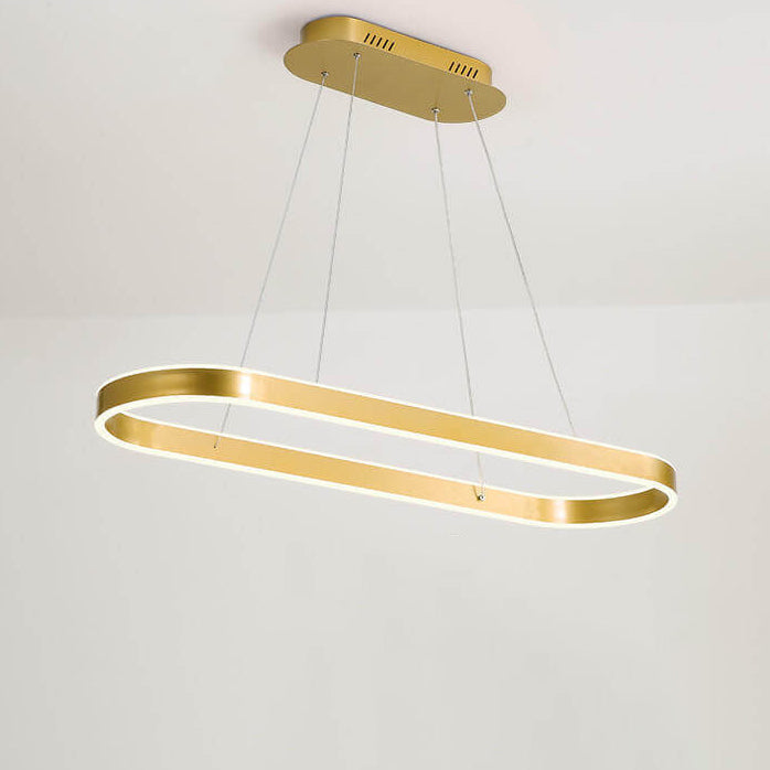 Modern Minimalist Oval Aluminum LED Chandelier - Light Luxury Lighting Fixture