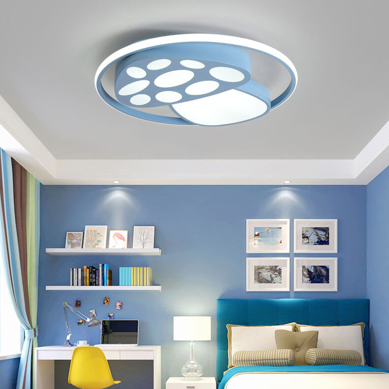 Modern Cartoon Mushroom Circle LED Kids Flush Mount Ceiling Light Creative Nursery Room Lighting Fun Colorful Design Children’s Bedroom Fixture Child-Friendly Indoor Lighting Energy-Efficient LED Ceiling Light Bright Decorative Lighting for Kids Playroom
