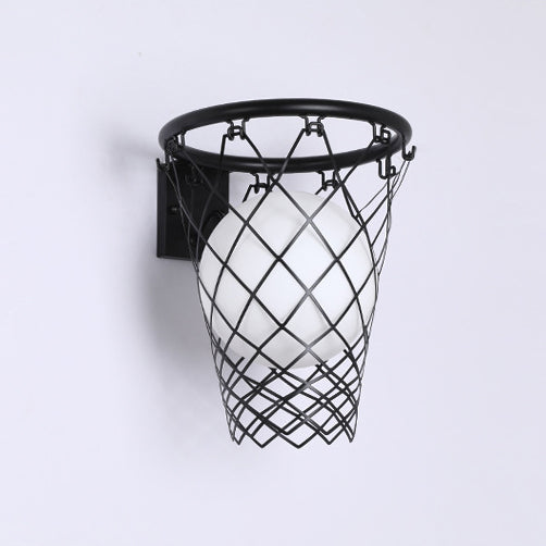 Modern Art Deco Kids Basketball Hoop Wall Sconce - 1-Light Glass Lamp  

Illuminate your child’s bedroom with this stylish Modern Art Deco kids basketball hoop wall sconce. Featuring a sleek glass design and a playful basketball motif, this 1-light lamp a