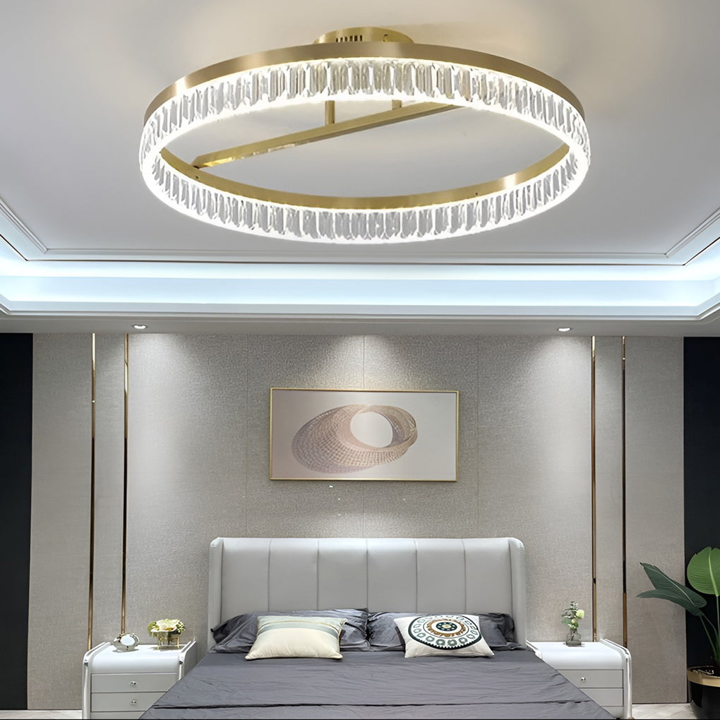 Minimalist Gold Round LED Ceiling Lamp 60W Flush Mount