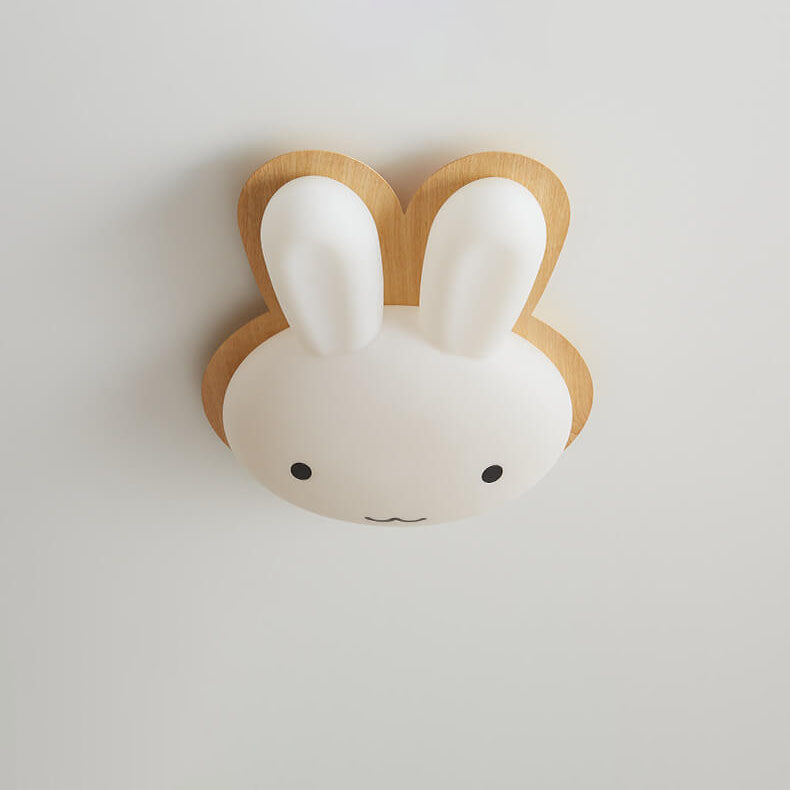 Modern Funny Bunny Kids Iron Acrylic LED Flush Mount Light - Cute Kids Room Lighting, Playful Bunny Design, Energy Efficient Bedroom Fixture, Nursery Ceiling Lamp, Childrens Room Decor, Fun Kids Lighting, Stylish LED Flush Ceiling Light for Toddlers, Uniq