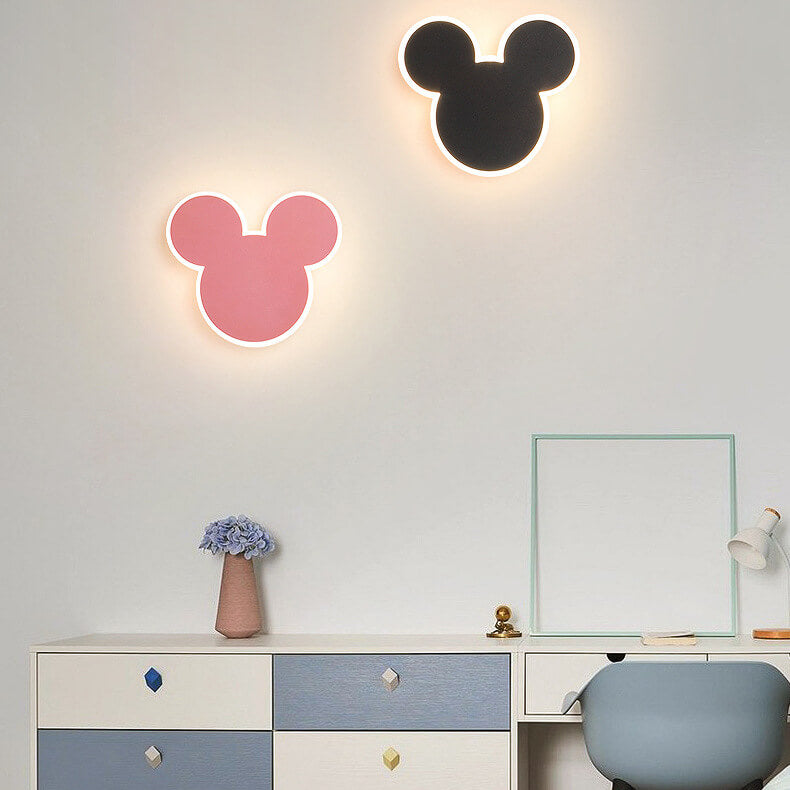 Cartoon Creative Mouse Rabbit LED Wall Sconce Lamp Cute Night Light Kids Room Decor Nursery Lighting Creative Wall Fixture Funny Animal Design Energy Efficient Light for Children's Bedroom Modern Home Décor Unique Gift Idea for Kids Fun Cartoon Character