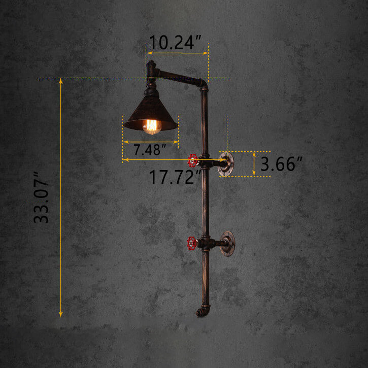 Retro Industrial Iron Water Pipe Wall Sconce Lamp - 1-Light Design  

Illuminate your space with this stylish retro industrial wall sconce, featuring a unique iron water pipe design. Perfect for adding a vintage touch to any room, this one-light sconce co