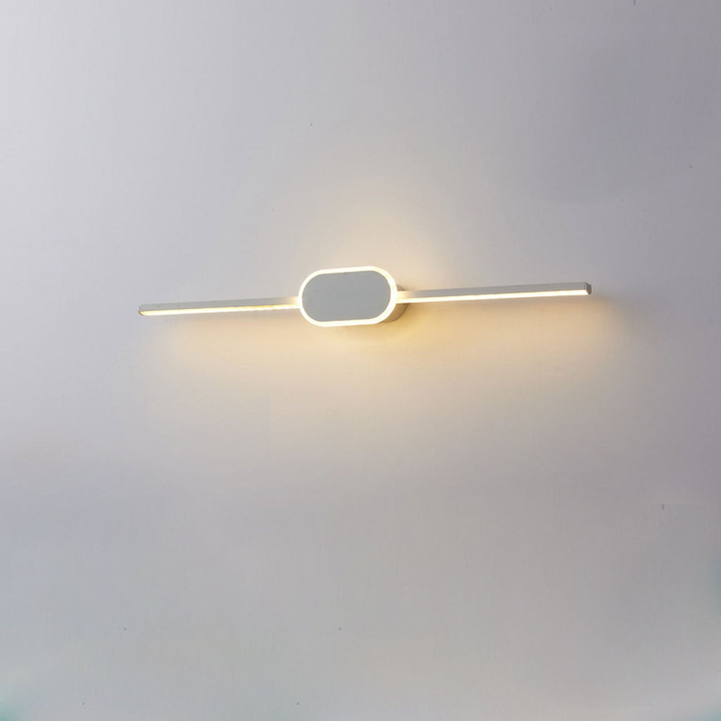 Modern Minimalist Oval Base LED Wall Sconce - Long Strip Design Vanity Light
