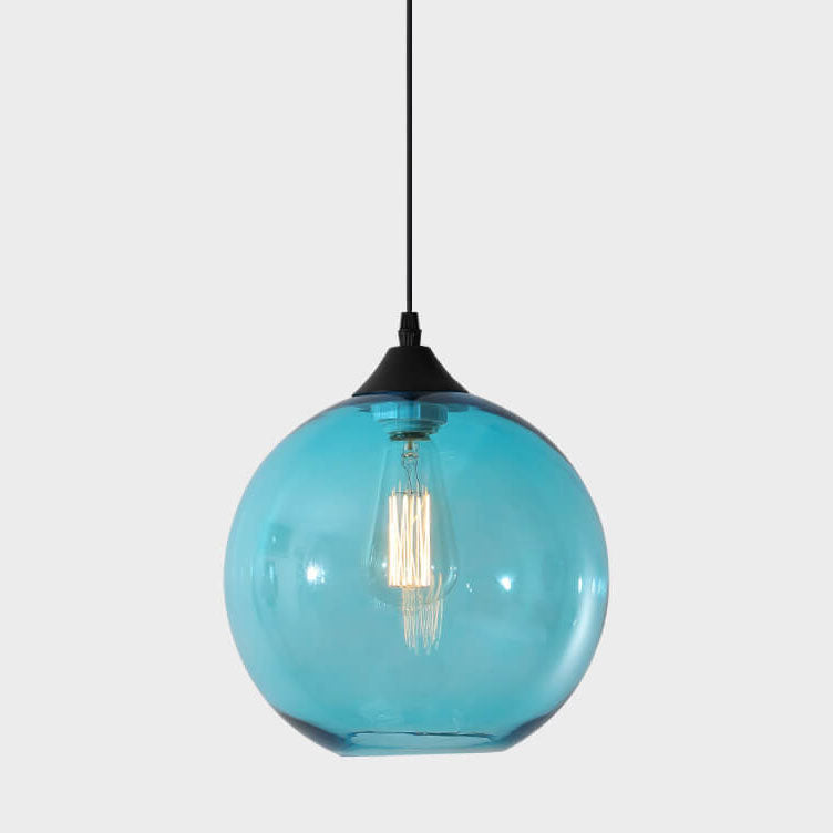 Modern Minimalist Stained Glass Iron 1-Light Pendant for Living Room