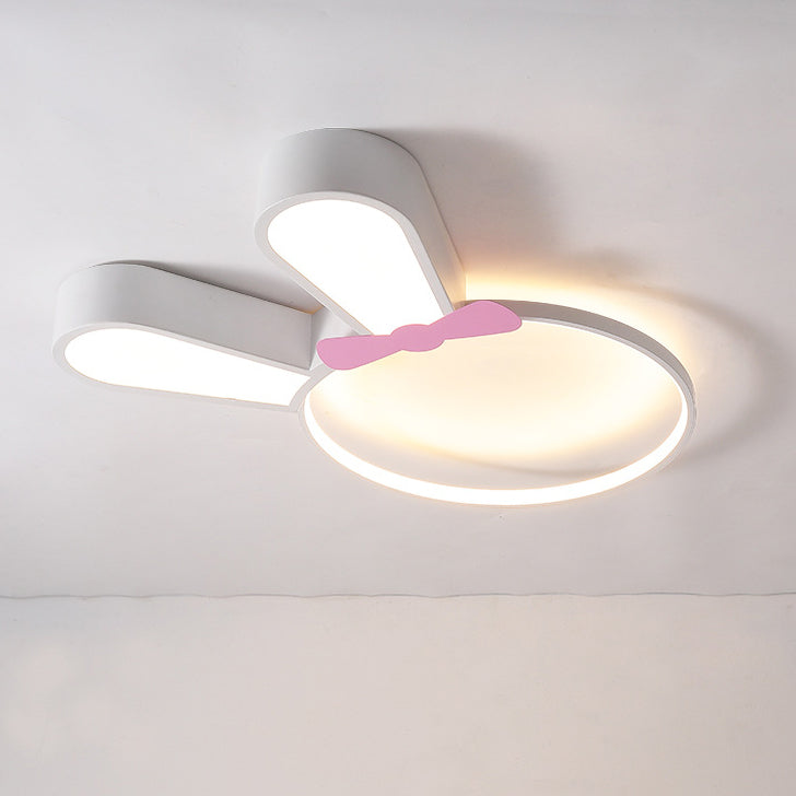 Contemporary Kids Rabbit LED Flush Mount Ceiling Light, Acrylic Bedroom Lighting Fixture, Cute Animal Decor for Children's Room, Modern Flushmount Lighting for Nursery, Playroom, Bedroom Decor, Adjustable Brightness Kids Light, Energy-Efficient Rabbit Lig
