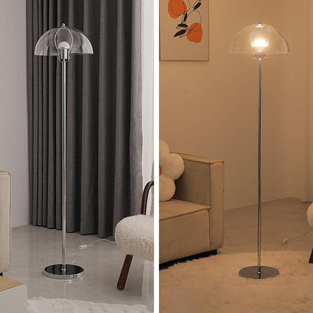 Nordic Vintage Acrylic Clear Dome LED Floor Lamp