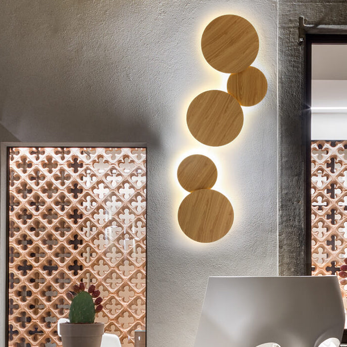 Modern Minimalist Round Eclipse Iron LED Wall Sconce Lamp for Living Room Lighting