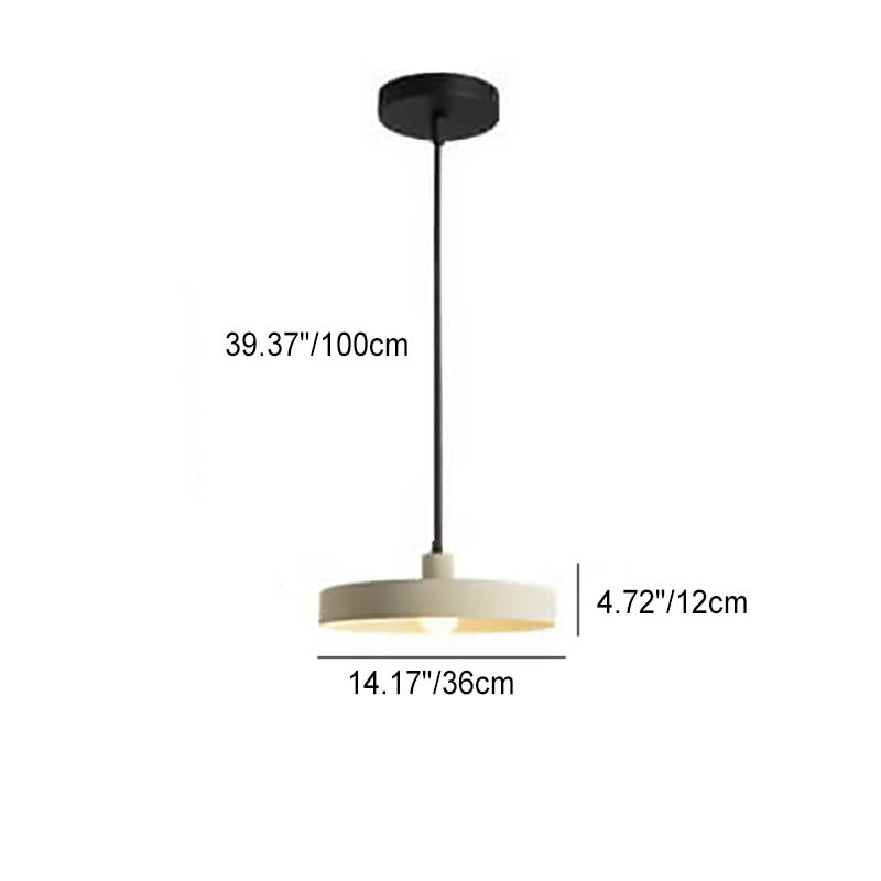 Modern Minimalist Aluminum Disc Pendant Light for Living Room