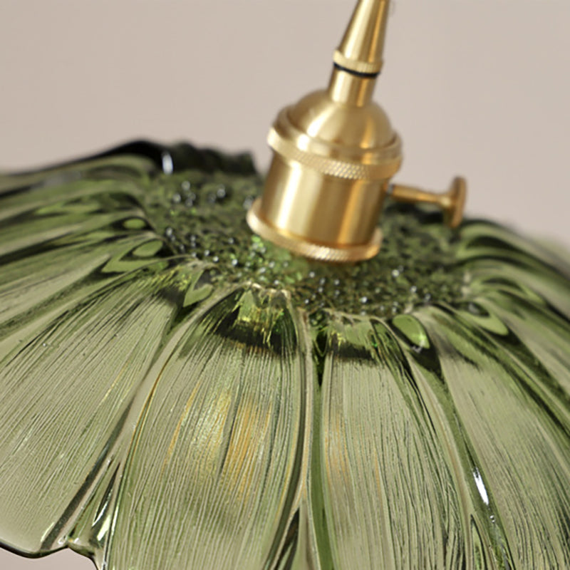 Vintage Lotus Leaf Brass Pendant Light - 1-Light Fixture for Living Room