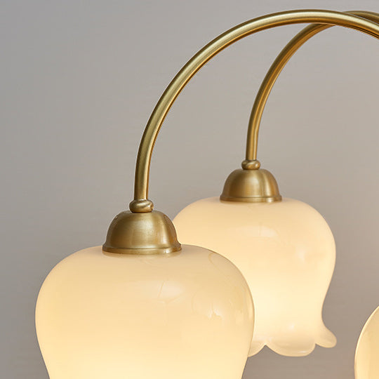 Traditional French Floral Copper Glass Chandelier - 5/6/8 Light for Living Room
