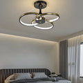 Luxury Acrylic Three Rings LED Flush Mount Fan Light Design