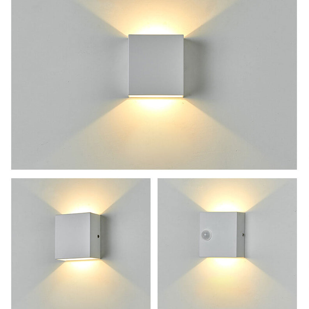 Modern Square LED Body Sensor Wall Sconce Lamp - Energy Efficient Lighting Solution, Motion-Activated, Minimalist Design, Indoor/Outdoor Usability