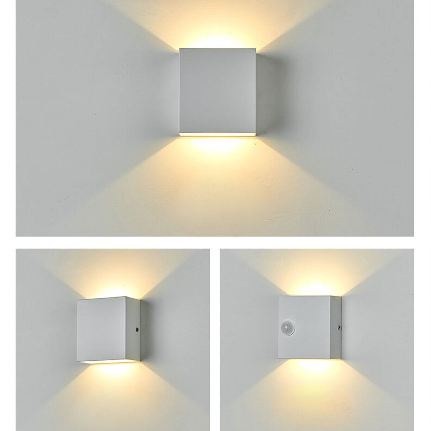 Modern Square LED Body Sensor Wall Sconce Lamp - Energy Efficient Lighting Solution, Motion-Activated, Minimalist Design, Indoor/Outdoor Usability
