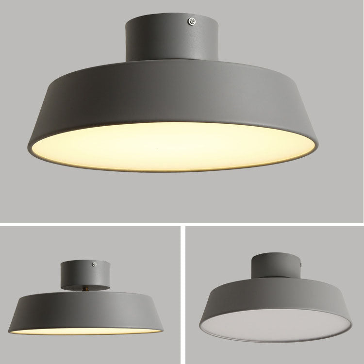 Contemporary Scandinavian Round Iron LED Flush Mount Ceiling Light