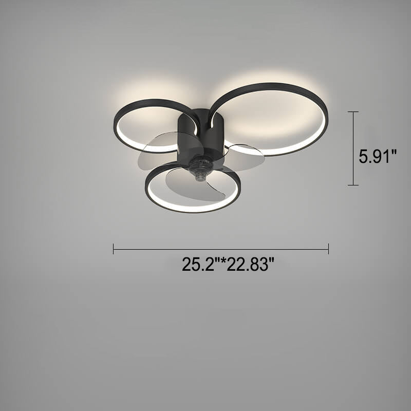 Modern Geometric Square Round LED Ceiling Fan Light - Elegant Flush Mount Design, Stylish Home Lighting, Energy Efficient, Contemporary Ceiling Fixture