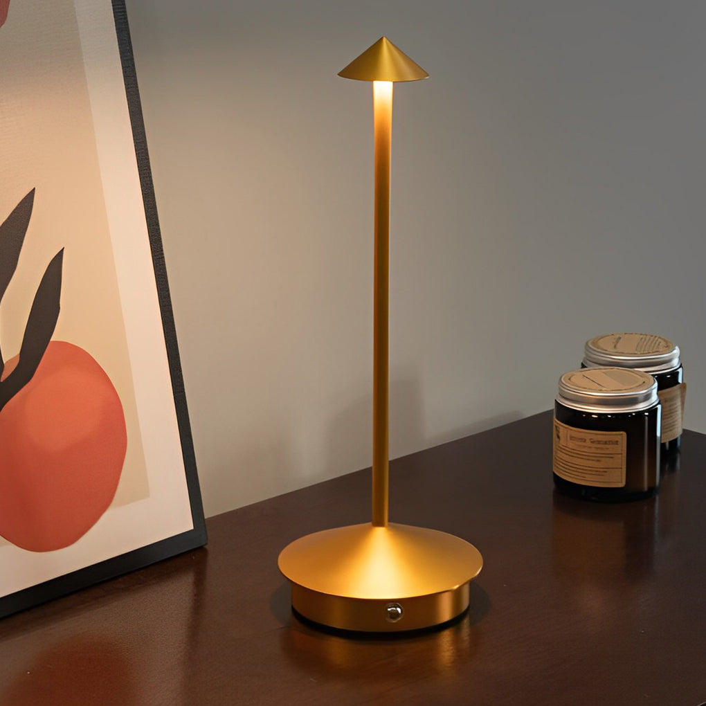 Mushroom Top Cordless Pina Table Lamp - 11.41 Inch Cute Accent Light