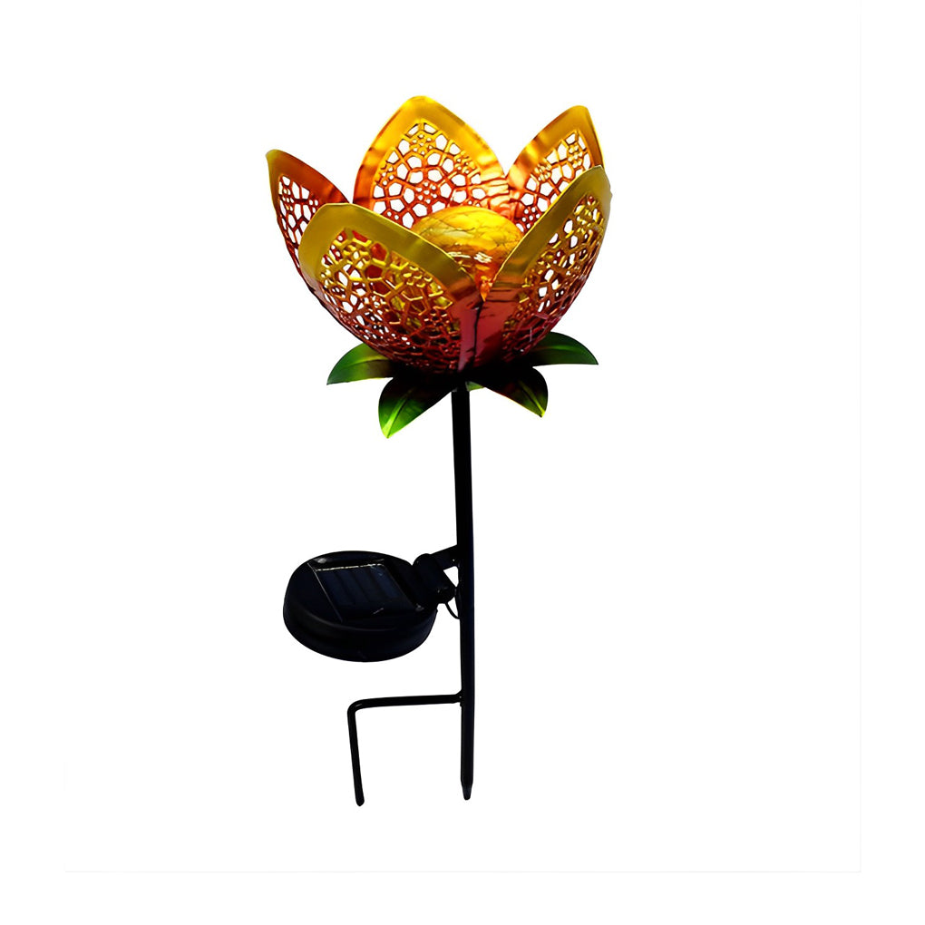 Mystical Moon & Sun Flame Iron Hollow Solar Garden Light