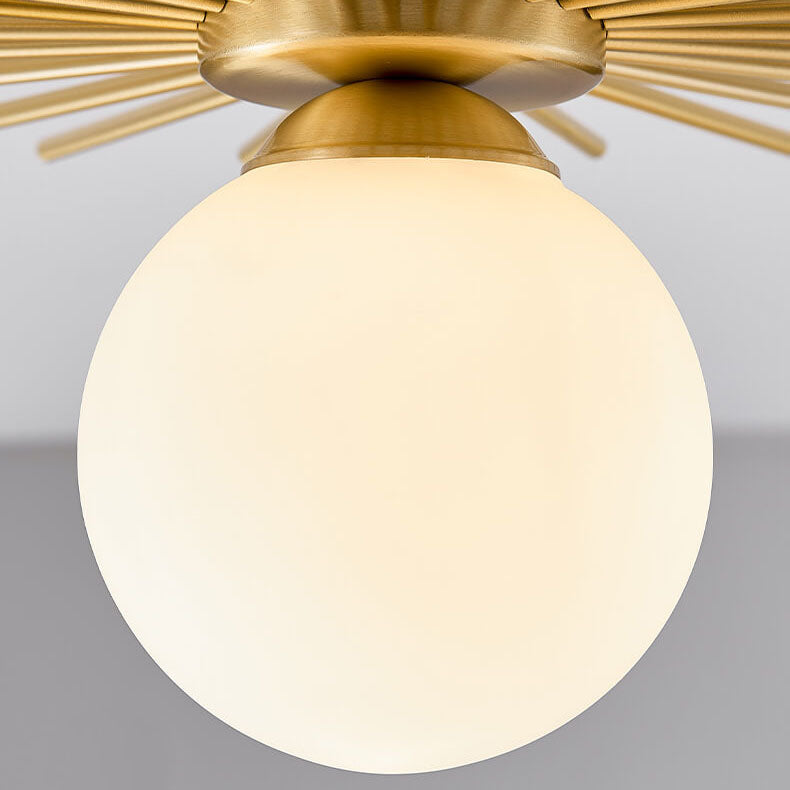 Glass Ball Semi-Flush Mount Light Fixture for Modern Home Decor