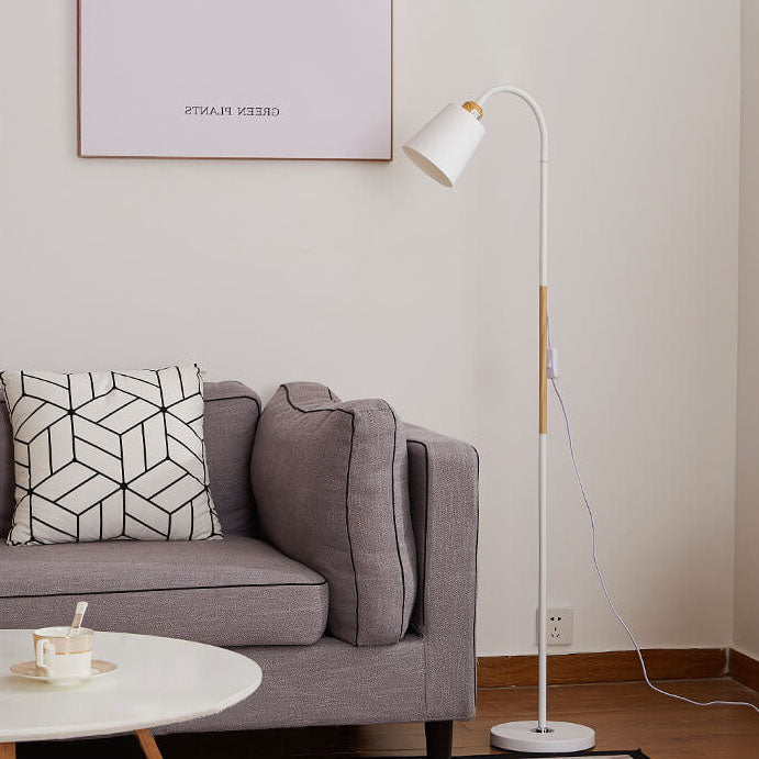 Modern Minimalist Iron Floor Lamp - 1-Light Standing Design, Adjustable Height, Industrial Home Lighting