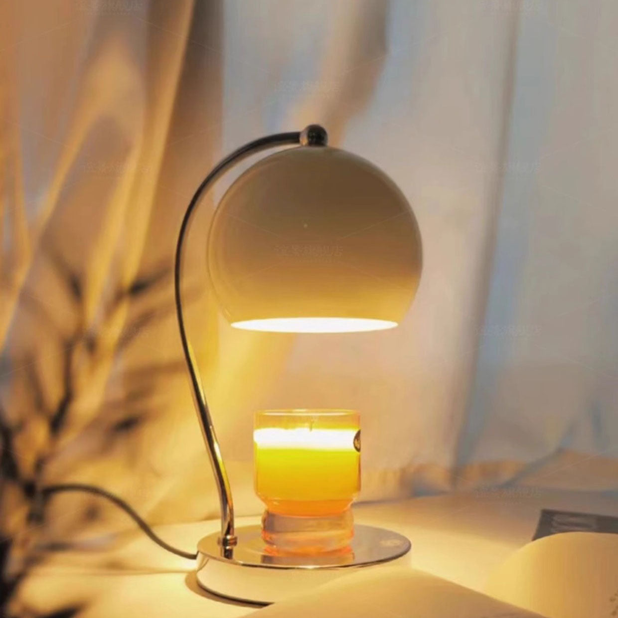 Contemporary Scandinavian Round Ball 1-Light Melting Wax Table Lamp - Stainless Steel for Bedroom