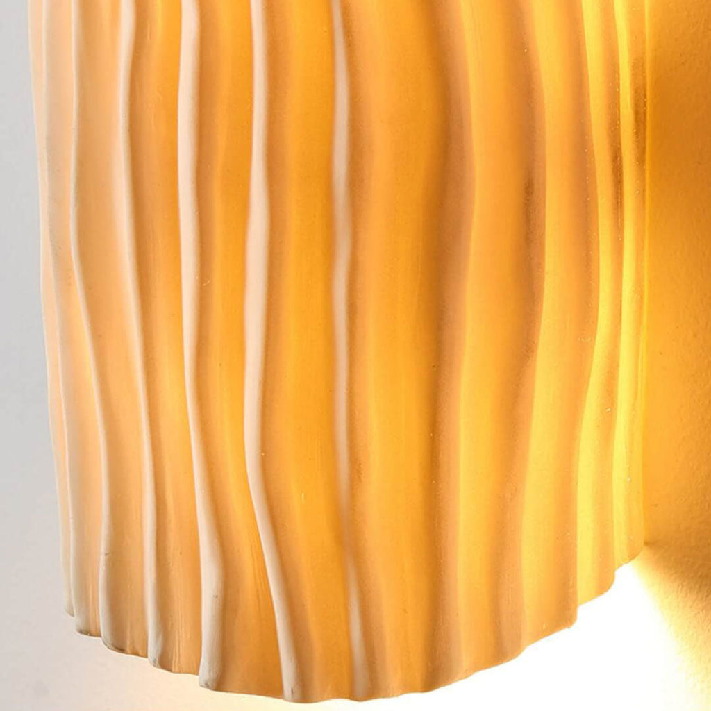 Contemporary Nordic Resin Striped Half Cylinder 2-Light Wall Sconce for Living Room