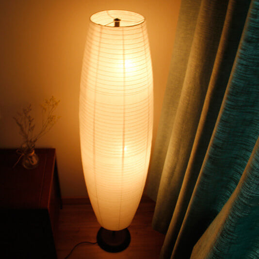 Nordic Minimalist Rice Paper Column Lamp - 2-Light Standing Floor Lamp
