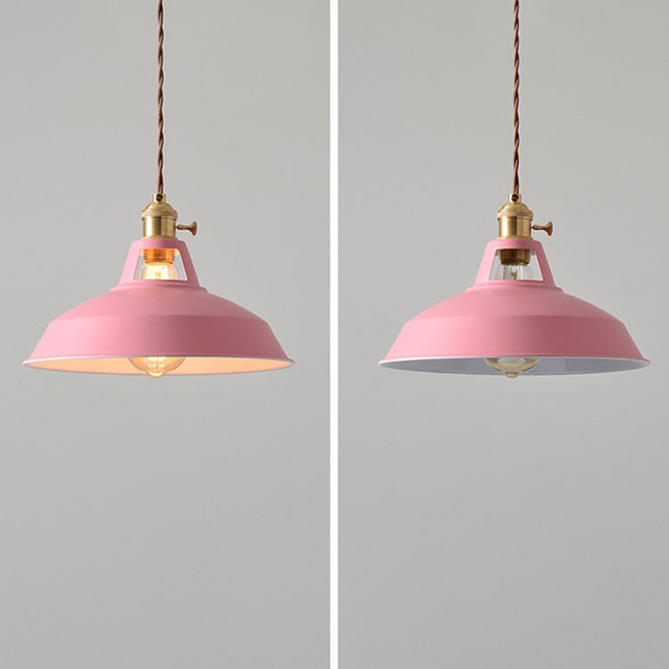 Contemporary Scandinavian Round Macaron Pendant Light - 1-Light for Living Room