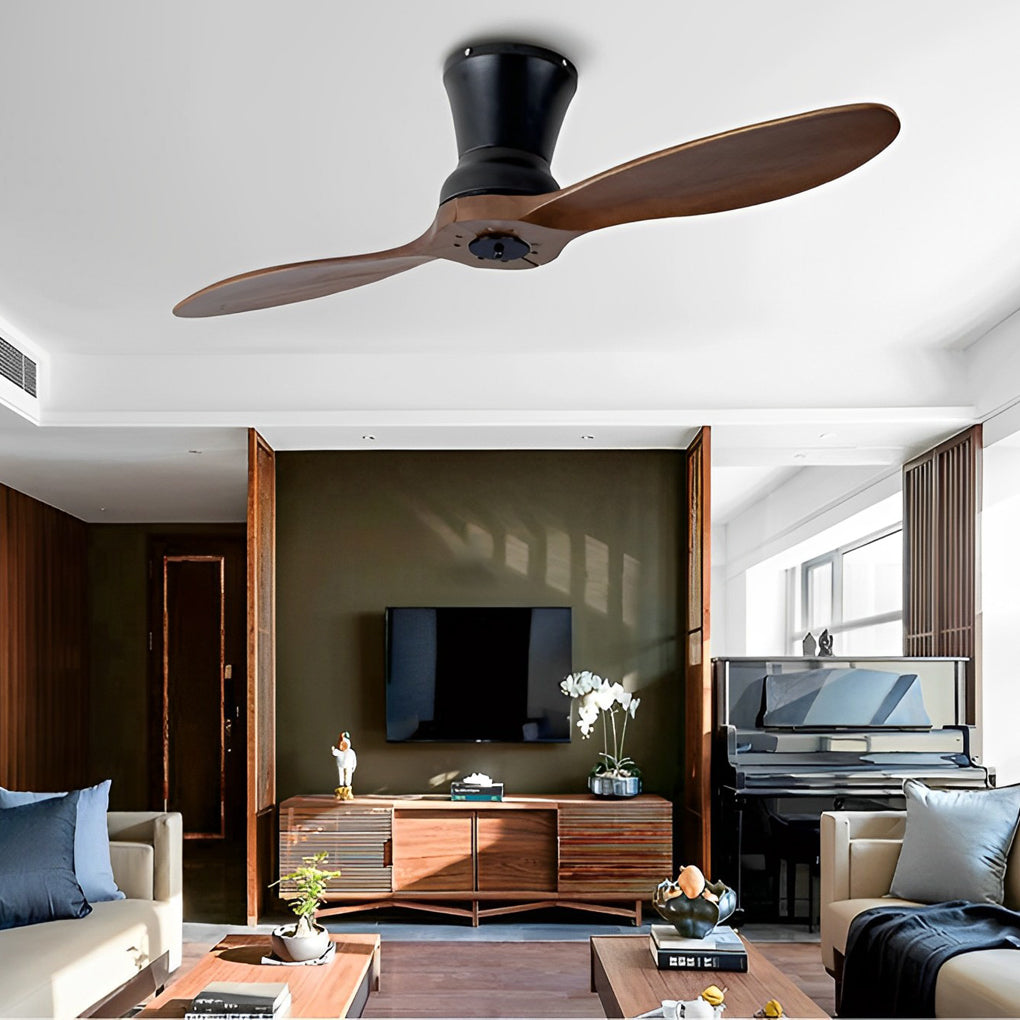 2 Blades 18W LED Dimmable Ceiling Fan with Remote - Modern Mute Design