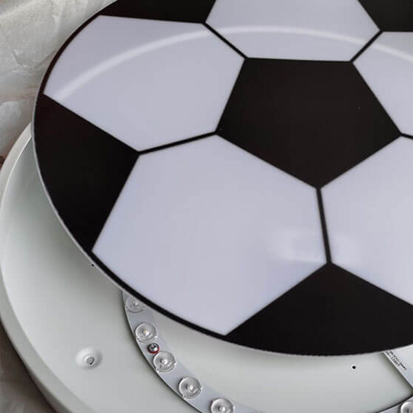 Cartoon Creative Round Football LED Kids Flush Mount Ceiling Light, Sports Room Decor, Children's Bedroom Lighting, Playroom Fixture, Modern Kids Ceiling Lamp, Fun Football Theme Light, Energy Efficient LED Illumination, Cute Kids Room Accessory