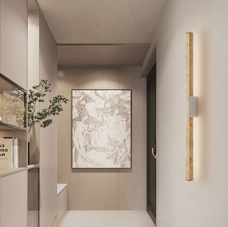 Wabi-Sabi Yellow Travertine LED Wall Sconce Lamp