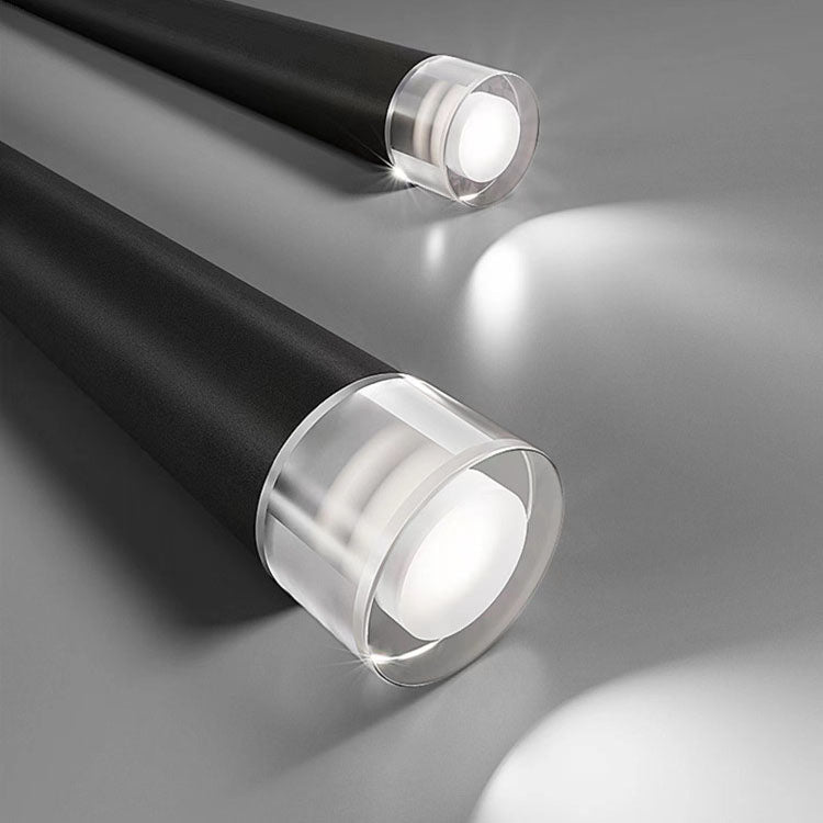 Modern Minimalist Tapered Tube LED Island Chandelier - Iron & Acrylic Design