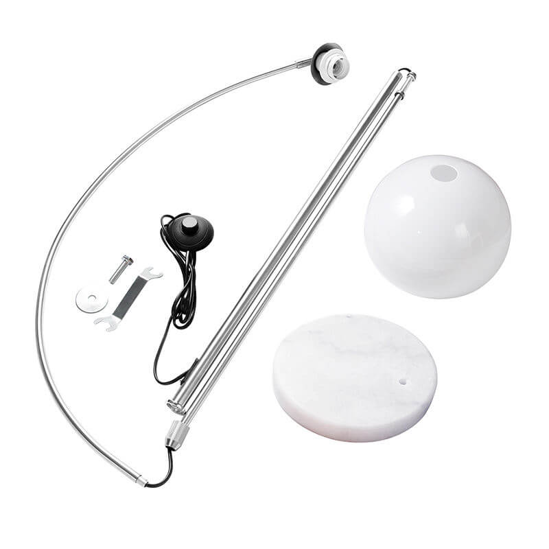 Modern Globe Acrylic Shade Fishing Rod Floor Lamp 1-Light Design