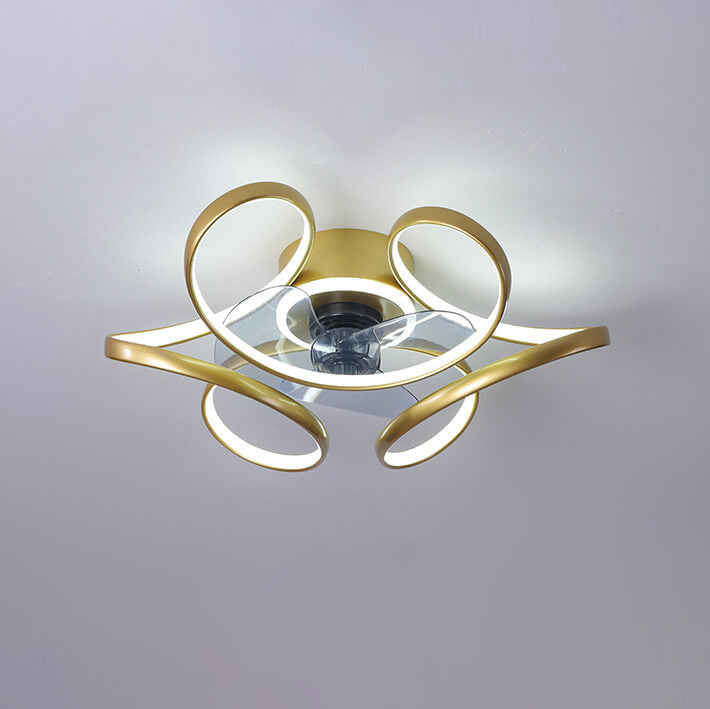 Simple Creative LED Flush Mount Fan Light - Modern Ceiling Fixture, Energy Efficient, Stylish Design, Home Lighting Solution
