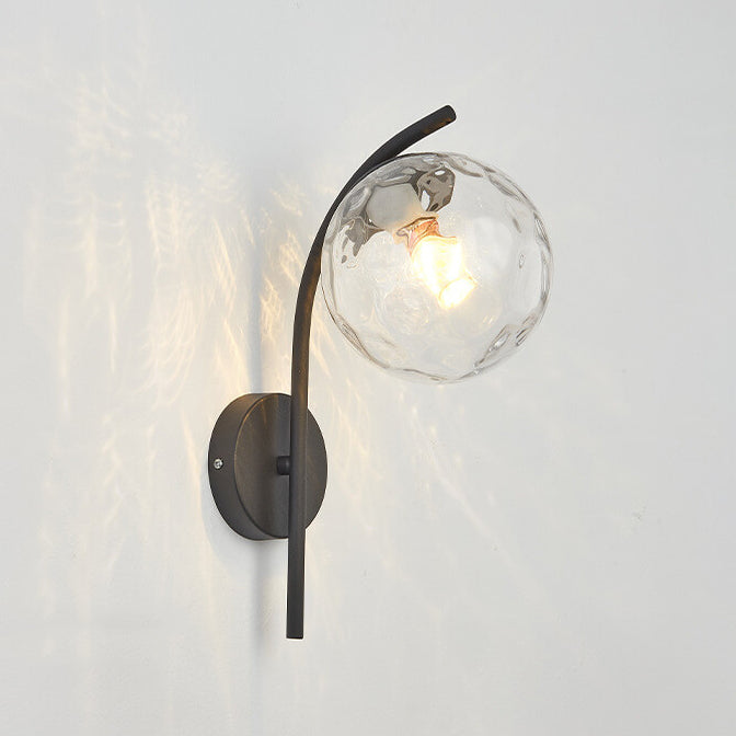 Nordic Arc Glass Globe Wall Sconce Lamp - Modern Lighting Fixture for Home Decor, Adjustable Wall Mount, Stylish Indoor Lighting, Scandinavian Design