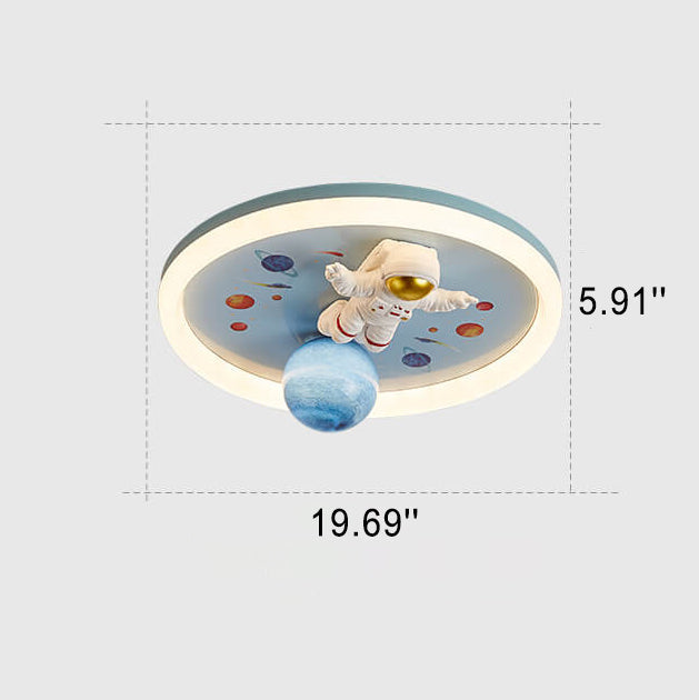Cartoon Creative Space Astronaut Resin LED Flush Mount Ceiling Light, Kids Room Decor, Outer Space Lighting, Fun Astronaut Design, Nursery Ceiling Fixture, LED Light Fixture for Children's Room, Playroom Ceiling Light, Unique Kids Lighting, Cosmic Style C