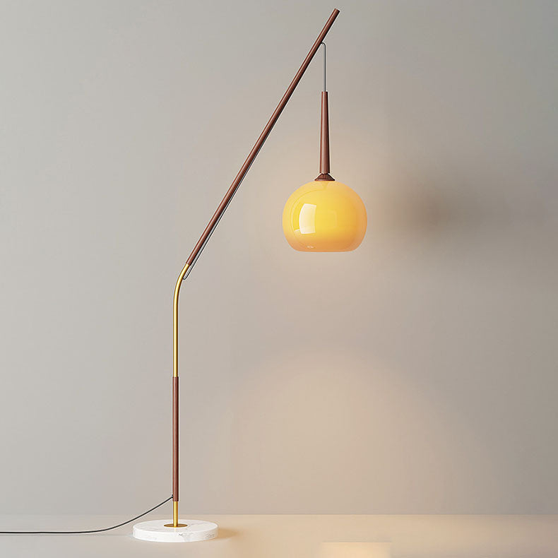 Vintage Orb Iron Glass Floor Lamp for Bedroom - Traditional 1-Light Design