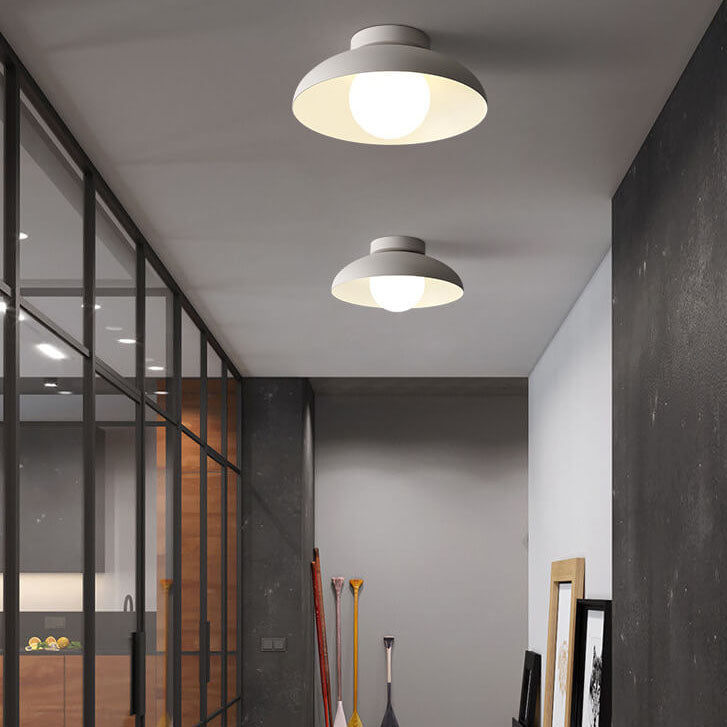 Contemporary Nordic Wabi-Sabi Iron Glass Semi-Flush Mount Light
