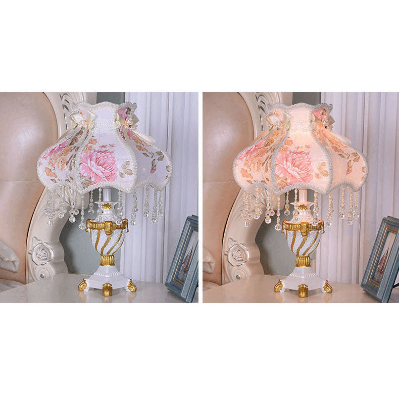European Luxury Lace Resin Table Lamp - 1-Light Elegance for Home Decor