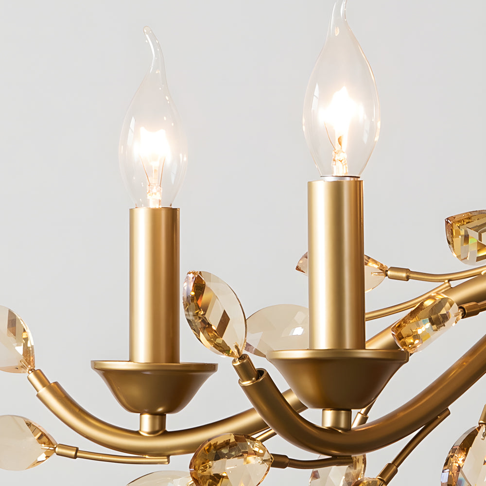 Gold Chandelier Crystal Ceiling Light - Elegant Branch Design