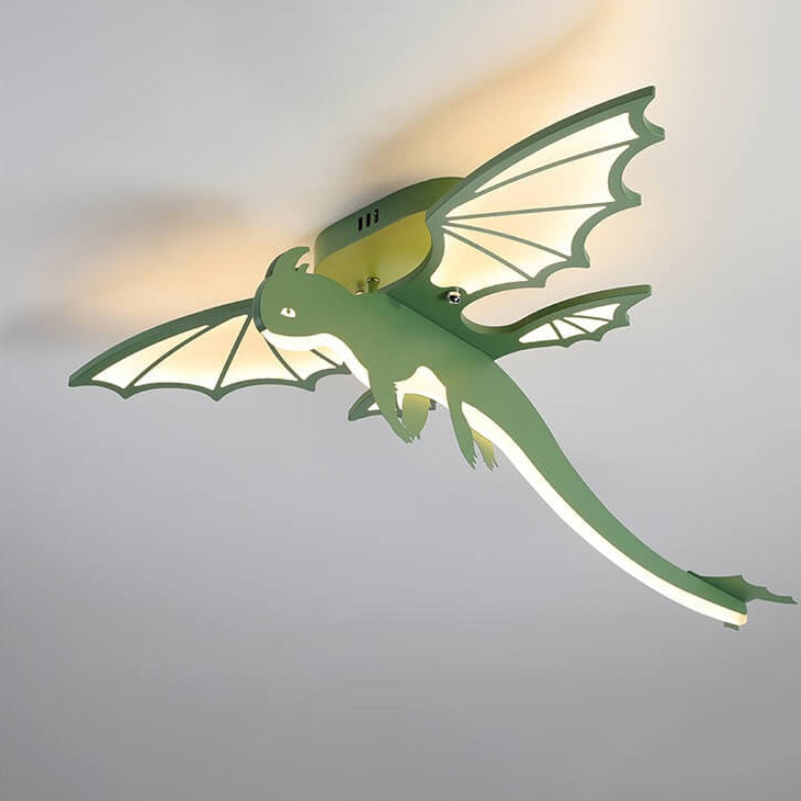 Contemporary Creative Acrylic Cartoon Dinosaur LED Semi-Flush Mount Ceiling Light for Kids Bedroom, Nursery, Playroom, Fun Lighting, Cute Dino Design, Adjustable Brightness, Modern Home Decor, Unique Children's Room Light Fixture