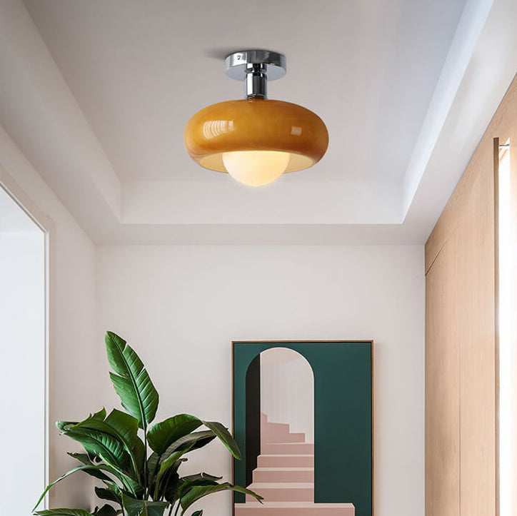 Modern Glass Egg Tart Flush Mount Light Fixture - Stylish Ceiling Lighting for Home Decor

This sleek and contemporary glass egg tart flush mount light is designed to enhance your living space. Perfect for kitchens, dining areas, or any modern home, its u