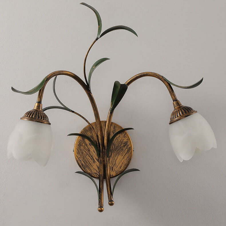 Modern Minimalist Glass Flower Wall Sconce - 1/2-Light Lamp for Living Room, Bedroom, and Hallway Decor